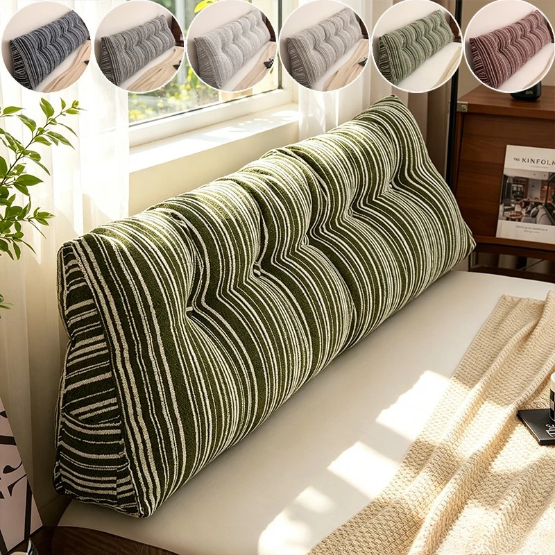 

Luxury Soft Polyester Triangle Back Pillow with Side Pockets,Thick and Versatile,Breathable Fabric,Suitable for Reading on Bed