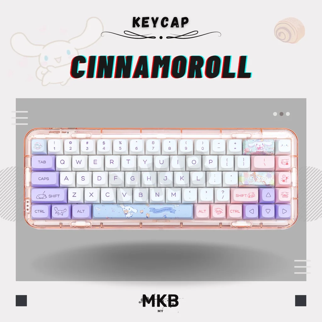 [READY STOCK] Cinna-moroll PBT XDA Profile Keycap Set for Mechanical Keyboard