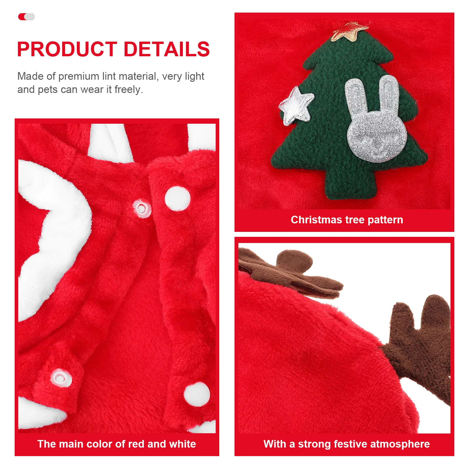 

Pets Cloak Clothing Cat Holiday Outfits Garment Small Dog Warm Clothes Puppy Costumes Reindeer Pajamas Christmas Decor