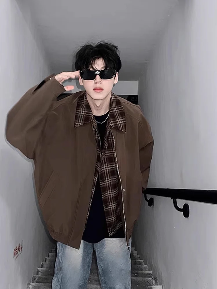 

Мужская осенняя свободная бейсбольная верхняя одежда с воротником-стойкой в американском стиле ретро Detroit Jaet, повседневная молодежная одежда на молнии