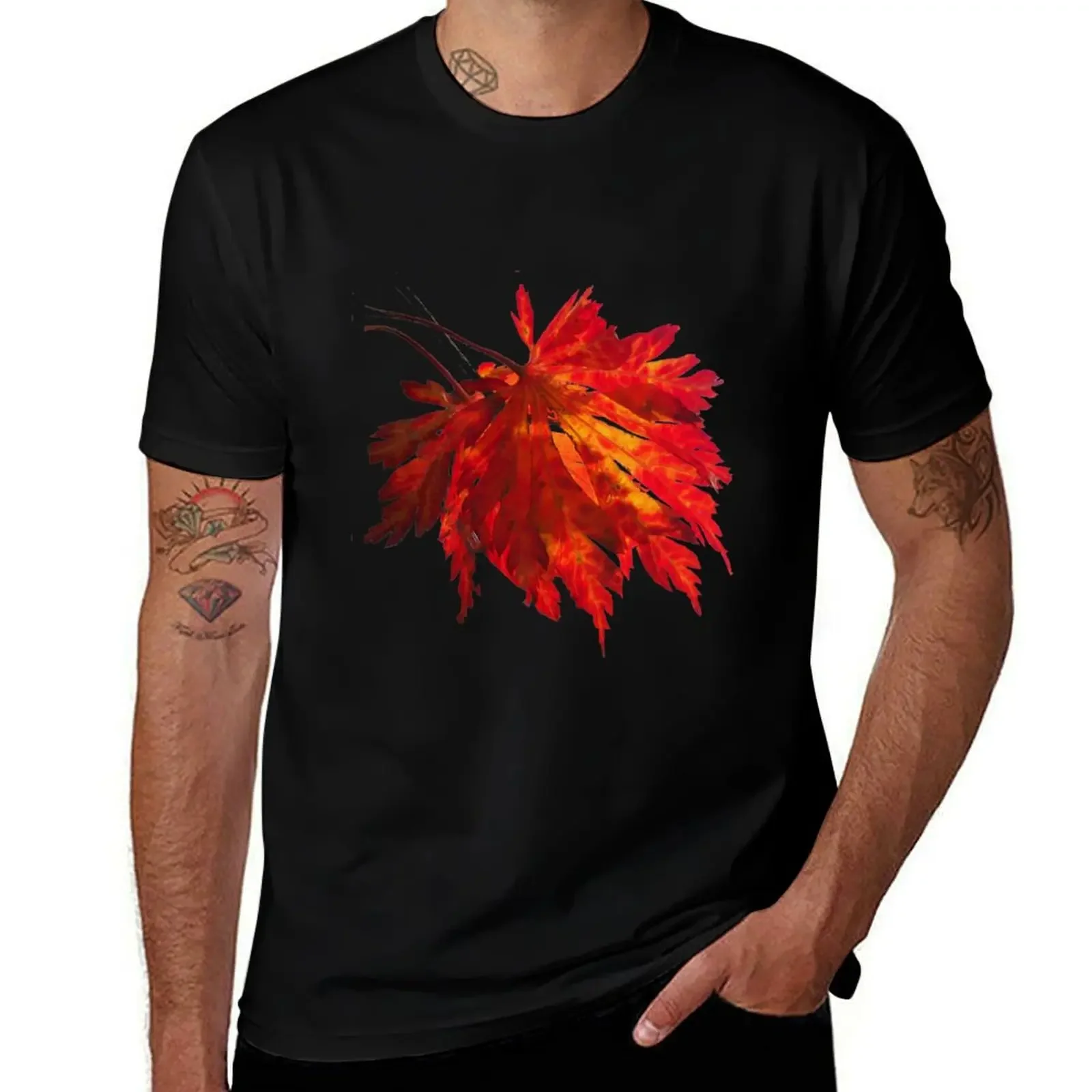 Fire Leaf - Australia T-Shirt plain man t shirt oversized graphic tee shirt anime shirts men