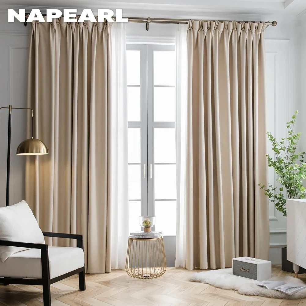 NAPEARL Solid Blackout Electric Carving Embossed Flower Curtain for Living Room Bedroom Balcony Home Decor 1PC