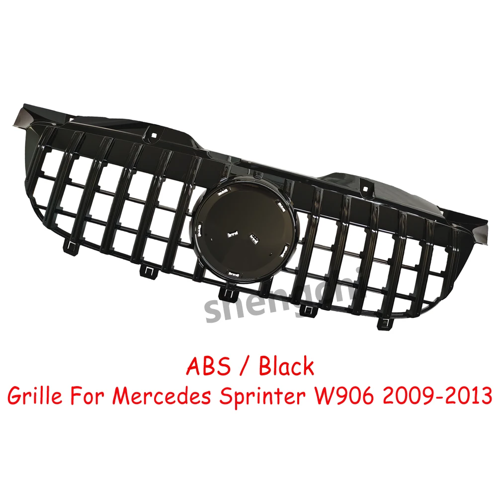 W906 GT Style Black/ Silver Front Bumper Grill For Mercedes Benz Sprinter W906  Pre-facelift Racing Grille 2009-2013