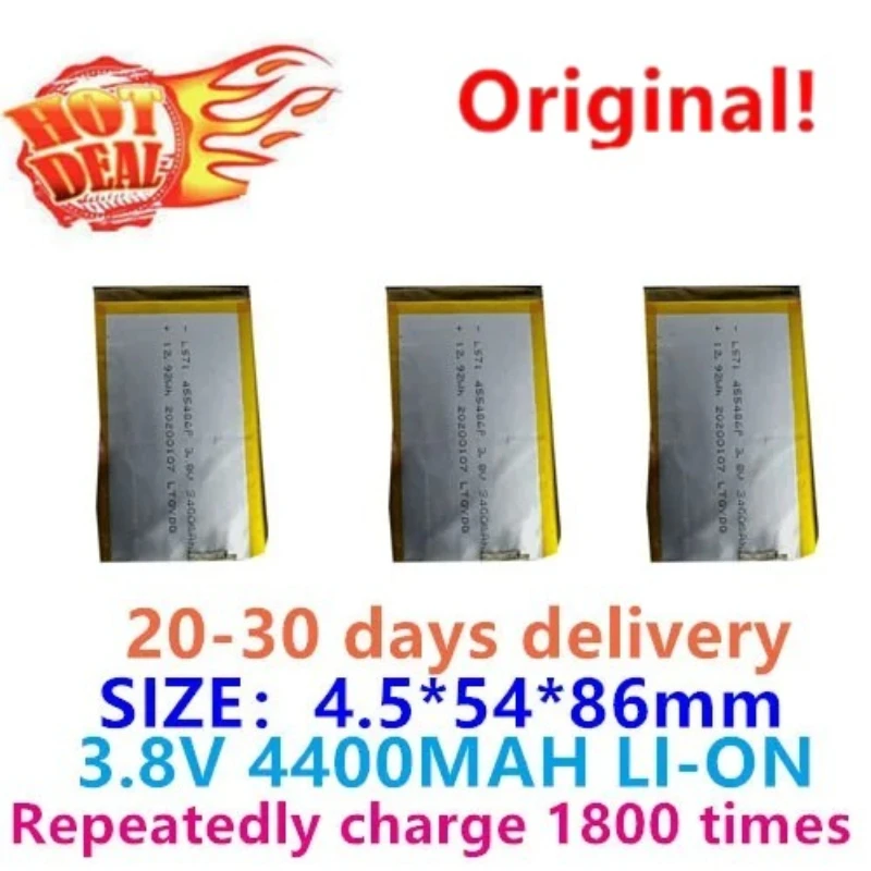 

Купите больше — дешевле! Полимерный литиевый аккумулятор 455486, 3.8В 3400мАч, для беспроводной клавиатуры и локатора, перезаряжаемый.
