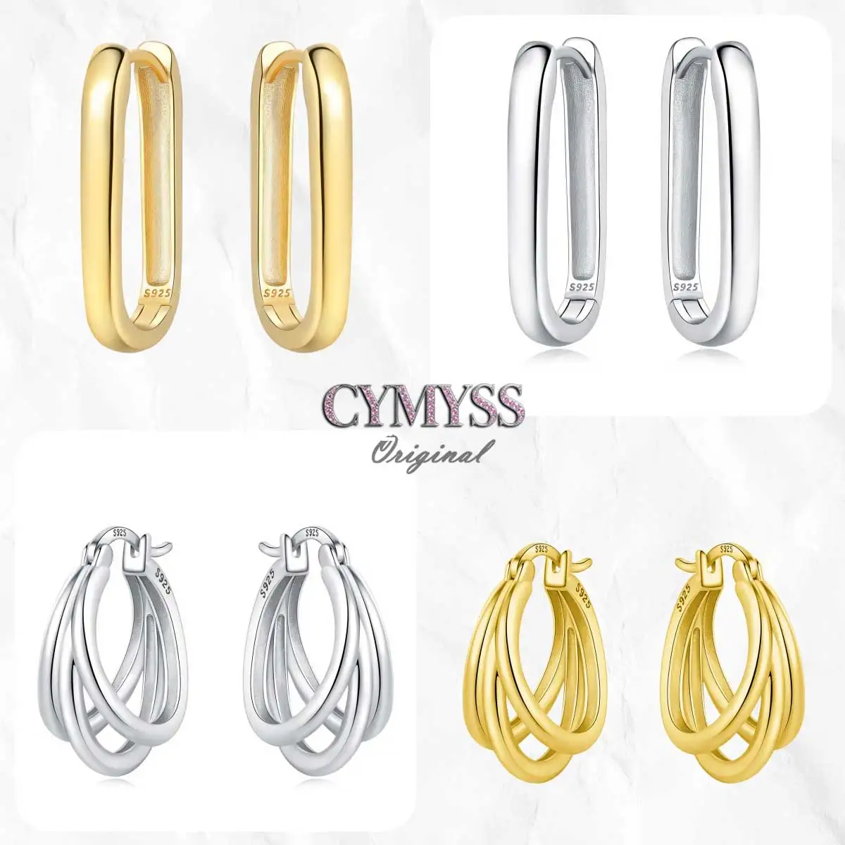 

Hot Sale 925 Sterling Silver Original Minimalist Plain U-Shaped Earrings Women's Hoop Earring Fine Wedding Party Jewelry Gifts