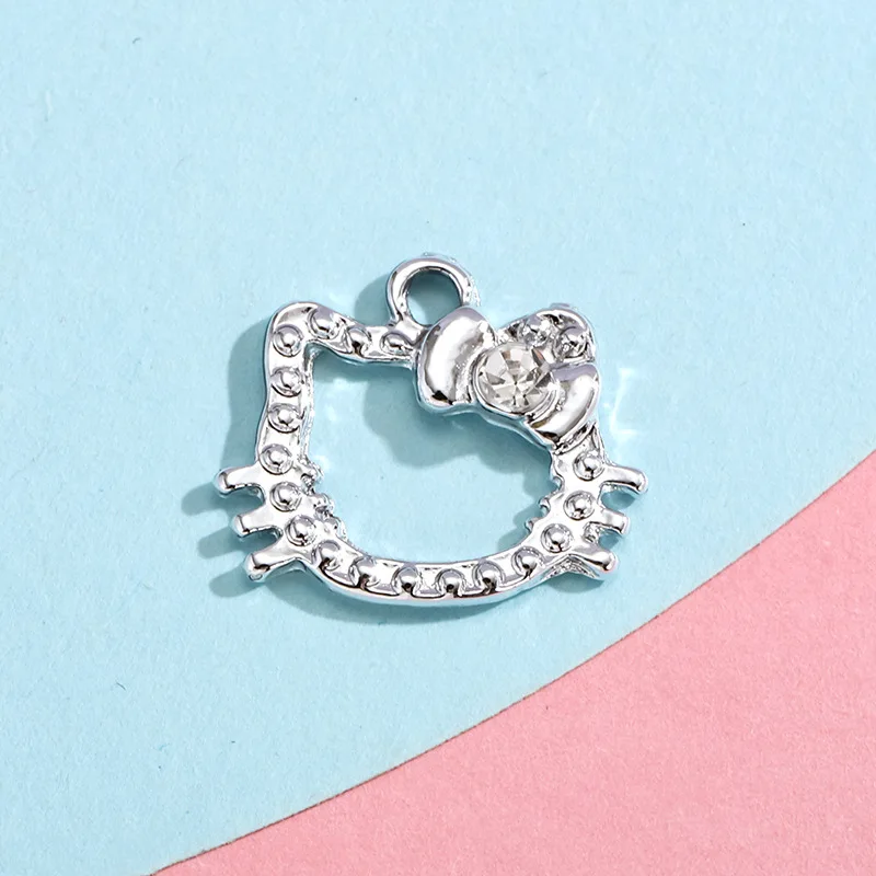 hello kitty accessoires diy kleine hanger legering diamant inlay sieraden accessoires armband kleding ketting materiaal groothandel