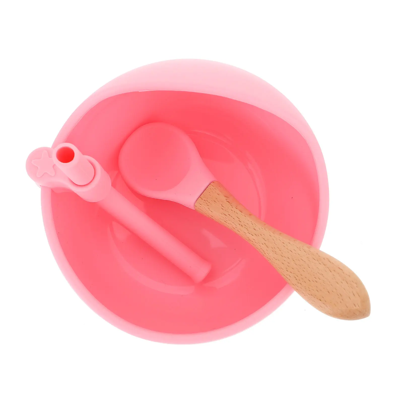 

1Set Silicone Baby Feeding Bowl Set Infant Weaning Suction Plate Straw Spoon Large Capacity Baby LED Weaning Training Bowl