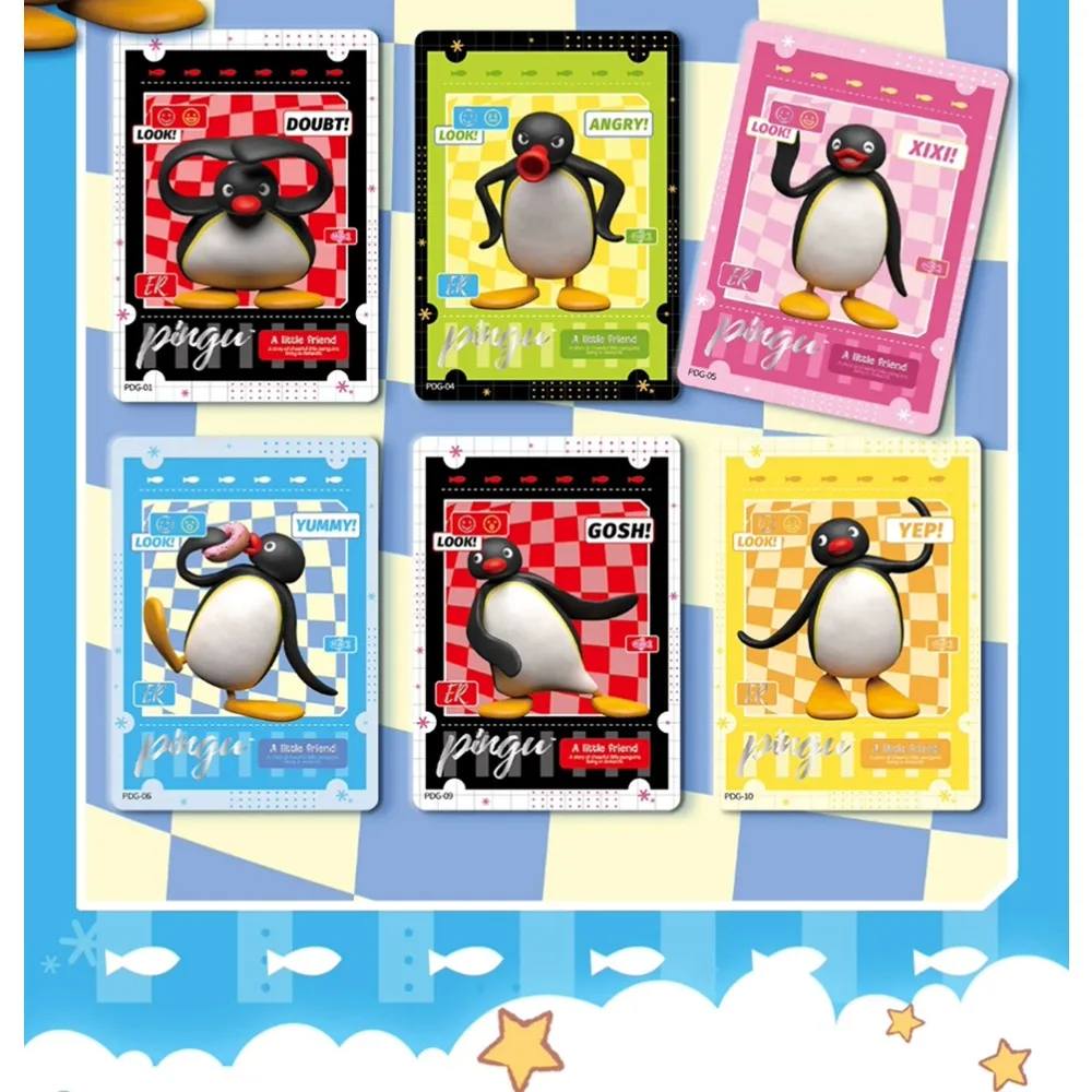 VANCARD'S Original Pingu Collection Cards for Kids Famous Popular Cartoon Exquisite Characters Creative Card Kids Hobbies Gifts