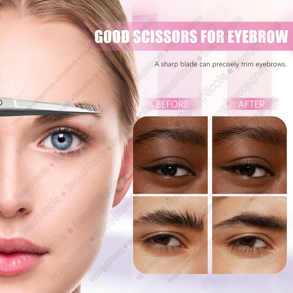 1Pc Eyebrow Nose Hair Scissors Stainless Steel For Manicure Multi- Purpose Cuticle Nail Beauty Kit with Sharp Edge Blades