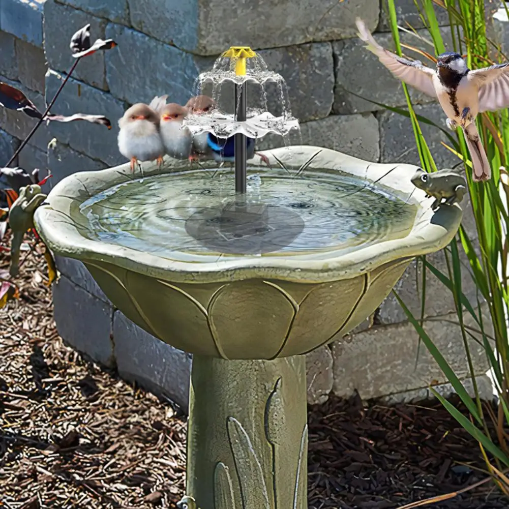 300cm Solar Bird Bath Fountain Three-Tiered Cascade Fountain Solar-Powered Fountain For Outdoor Bird Bath Feeder Terrace Decor