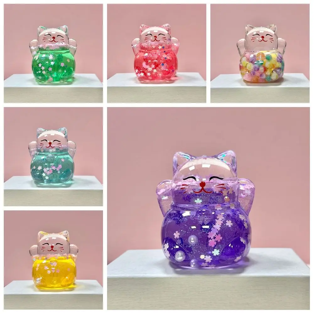 

Nagaya Fortune Cat Candy Color Cat Dolls Cute Shiny Doll Desktop Ornaments Lovely Mini Cartoon Cat Model Toy Resin Accessories