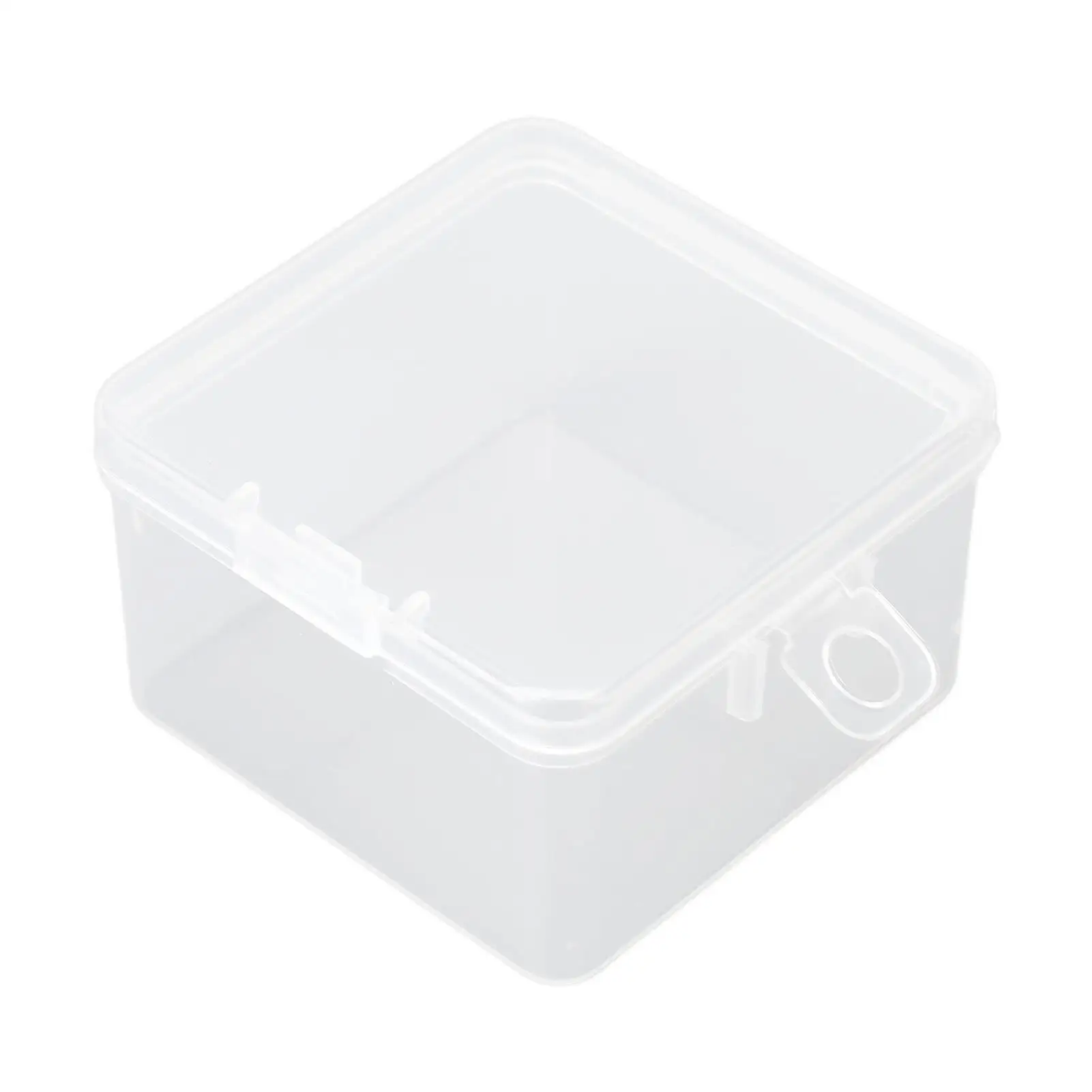 Caja de almacenamiento transparente compacta con tapa a presión para collares, contenedor transparente pequeño, ideal para armarios