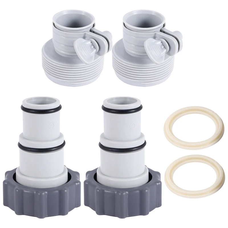 Replacement Hose Drain Plug Connector Adapter A W/Collar&B Kit Pool Drain Adapter,Converts 1.25 To 1.5 Inch Pool Hose