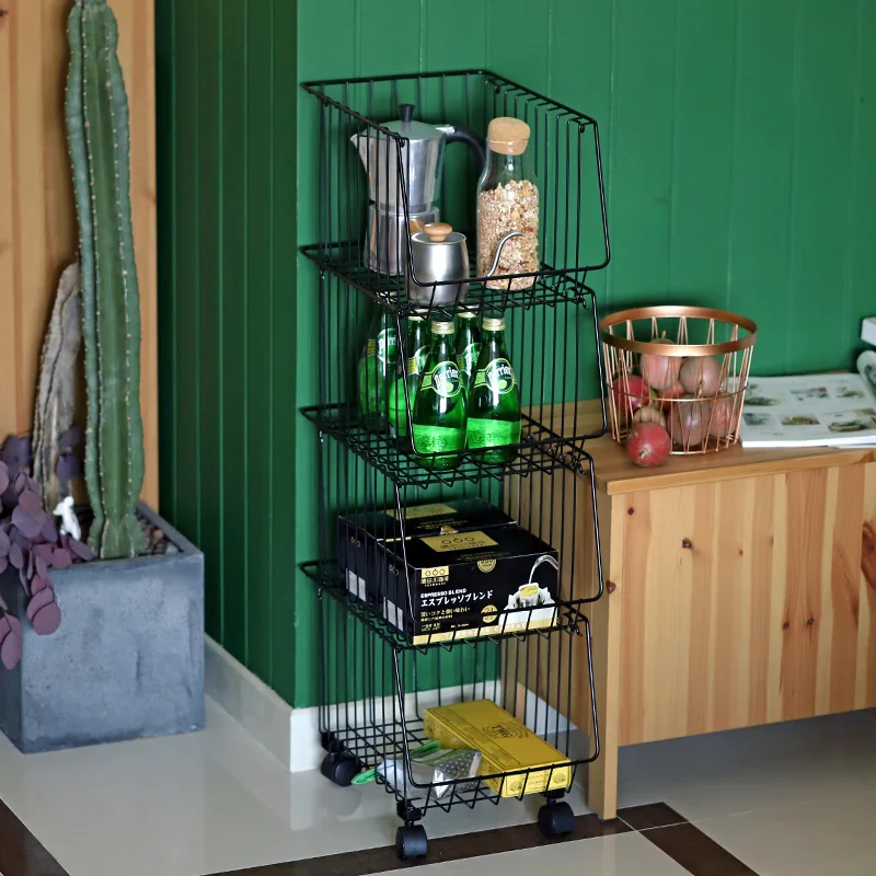 

home is simple and practical, stackable storage cabinets with wheels, combined storage baskets, kitchen storage racks