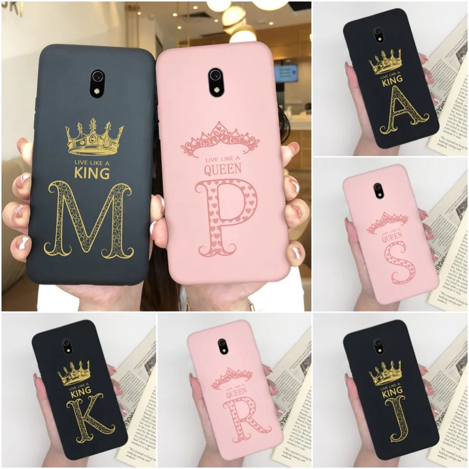 For Xiaomi Redmi 8A Pro Dual Phone Case Luxury Shockproof Crown Letters Soft Back Cover For Redmi8A Funda Coque Bumper Fashion