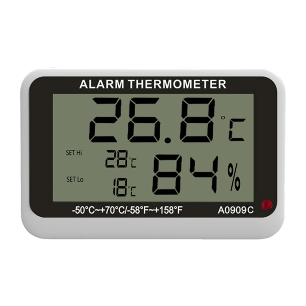 Digital Thermometer Hygrometer Automatic Electronic Temperature Humidity Monitor Large LCD Screen High/Low Temperature Alarm