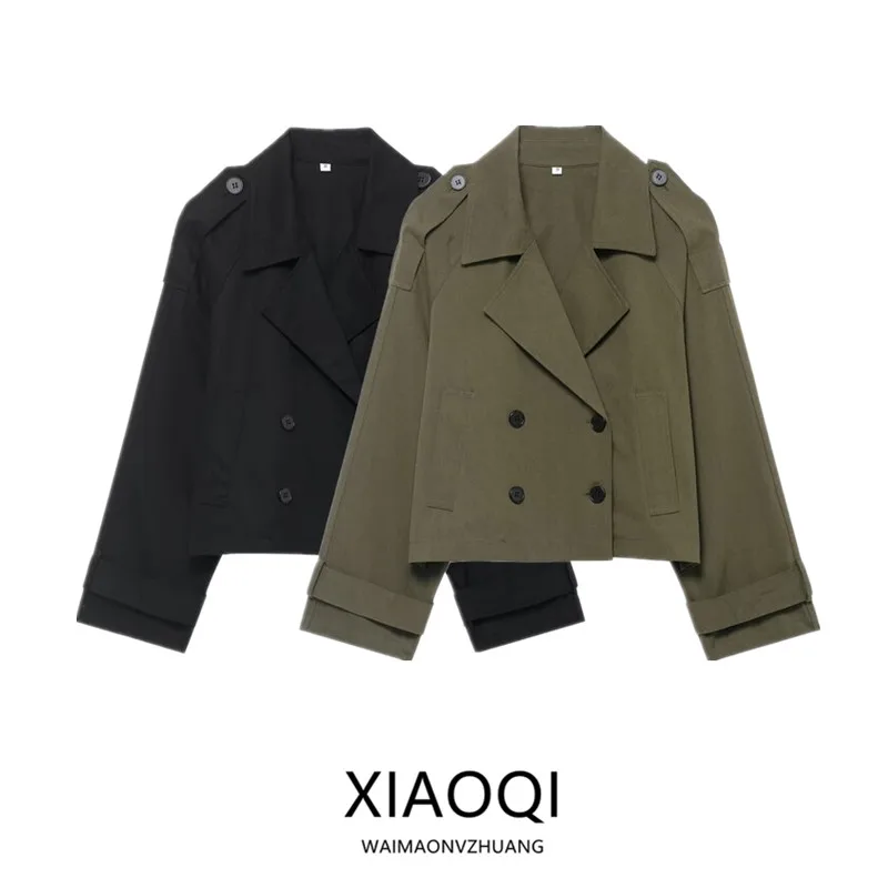 

Повседневное длинное пальто Sve ort, женская ветровка с двумя пуговицами, верхняя одежда на осень 2023 г.