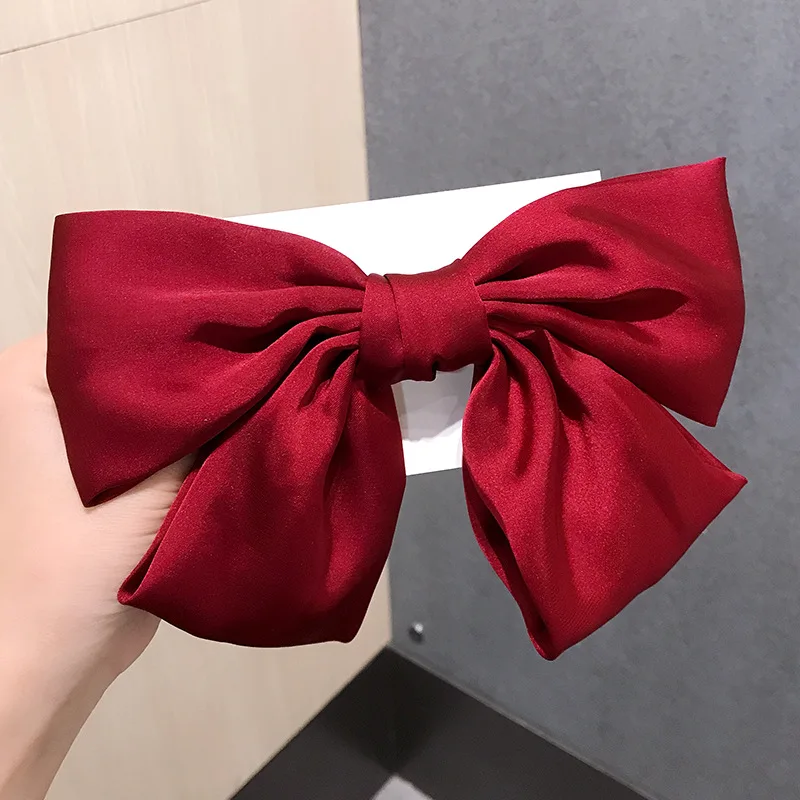 Big Red Bow Elastic Hair Bands Sweet Lovely Clip Temperament Girl Bow Hairpin Headband Hair Accessories Japanese Headdress