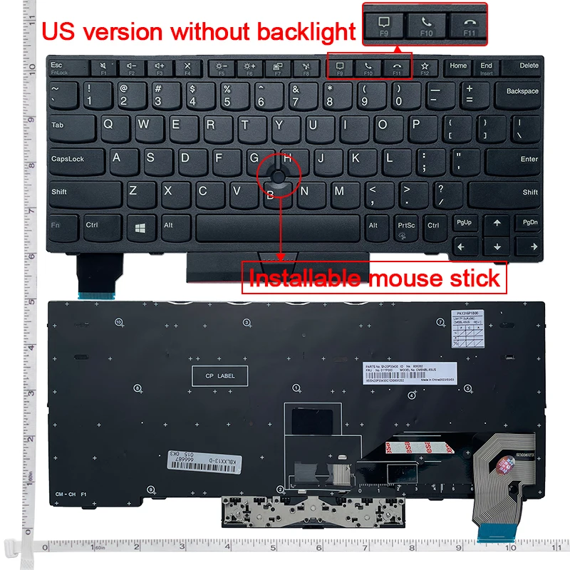 Imagem -02 - Teclado para Notebook dos Eua para Lenovo Thinkpad X13 Gen1 X13 X13 Gen3 L13 Gen2 L13 Gen Inglês Gen Novo