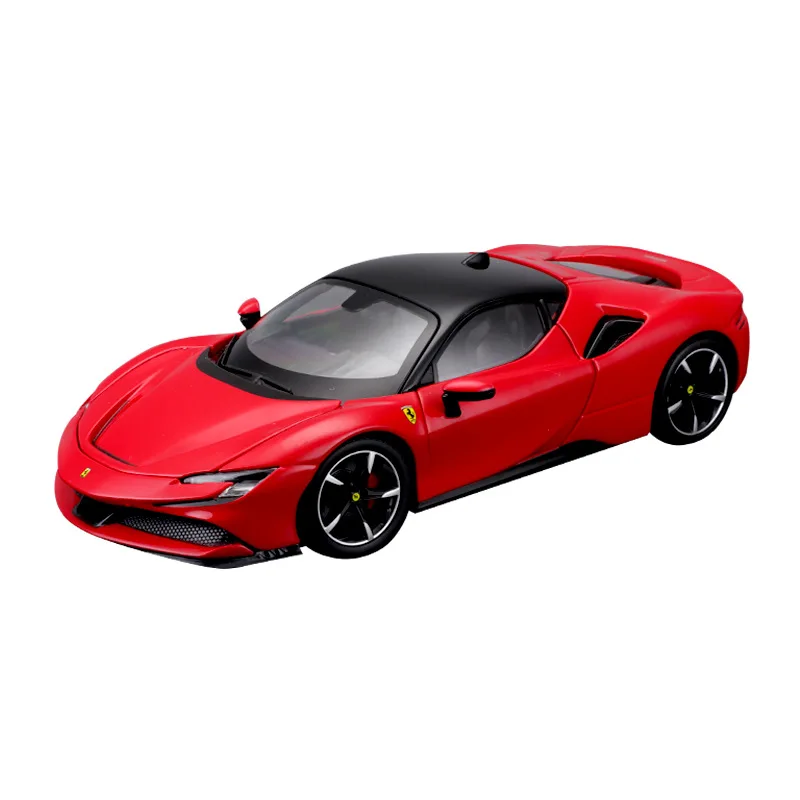 Stocked Burago Original Car Model 1:24 Ferrari Sf90 Roma Monza Sp1 250 Gt 488 Pista Action Model Toys Car Figures Gifts for Kids