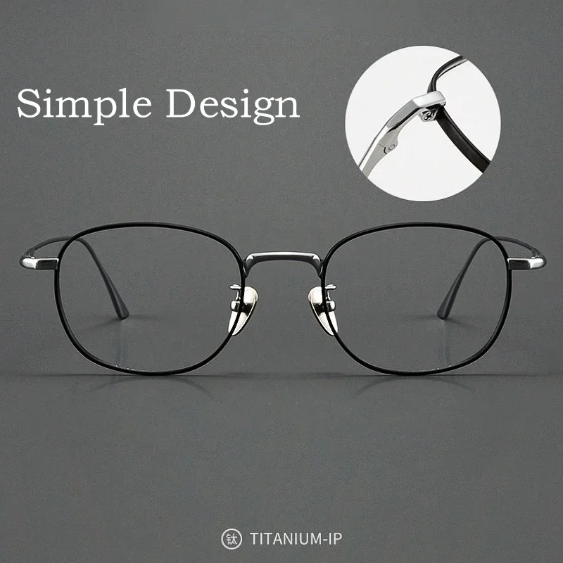 إطارات نظارات خفيفة الوزن من KIZN للرجال، نظارات كاجوال صغيرة فاخرة للنساء، وصفة طبية بصرية مستديرة من التيتانيوم النقي