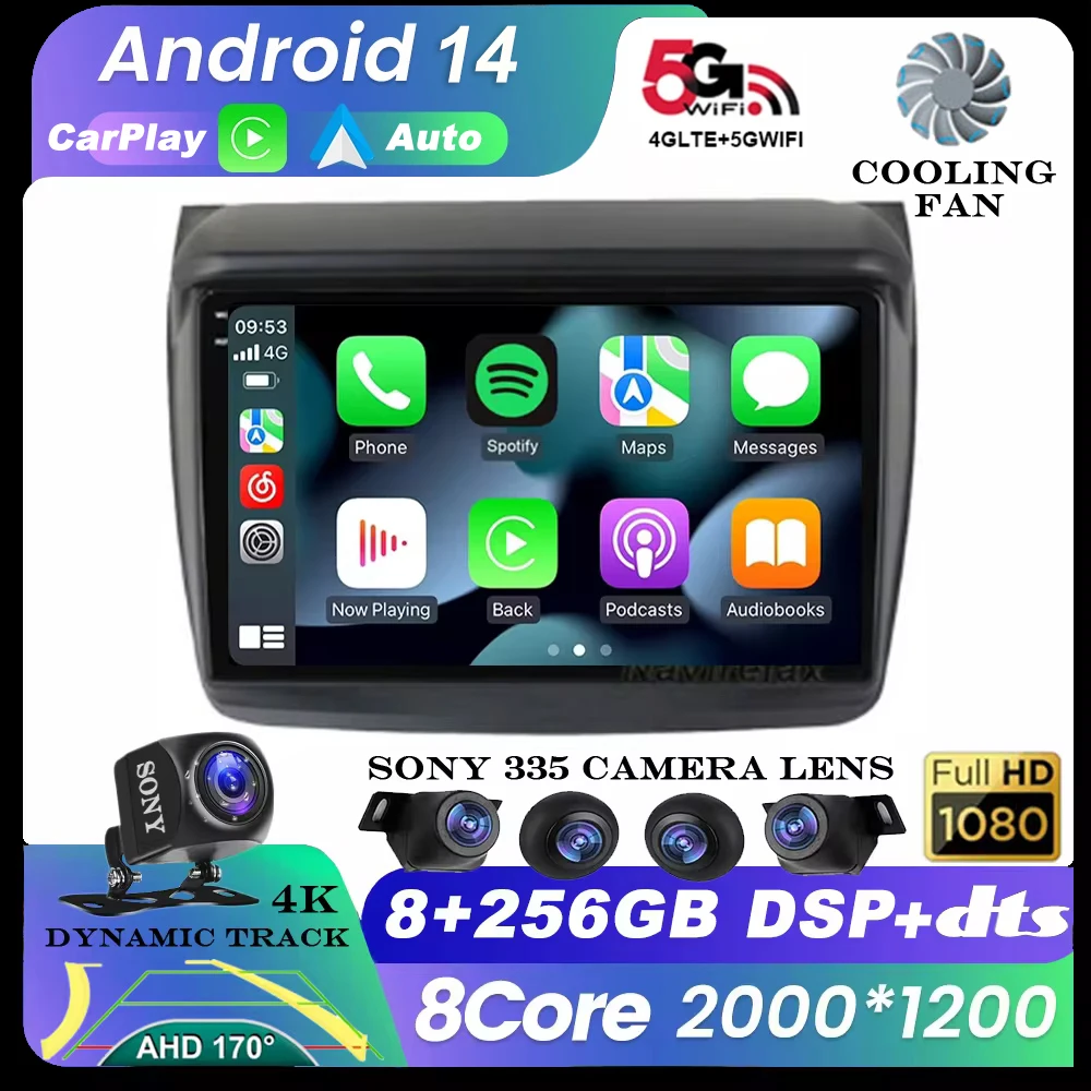 LEHX L6Pro 8-ядерный автомобильный радиоприемник Android Auto для Mitsubishi Pajero Sport 2 L200 Triton 2008-2016 CarPlay GPS Stereo 2 din 2din DVD