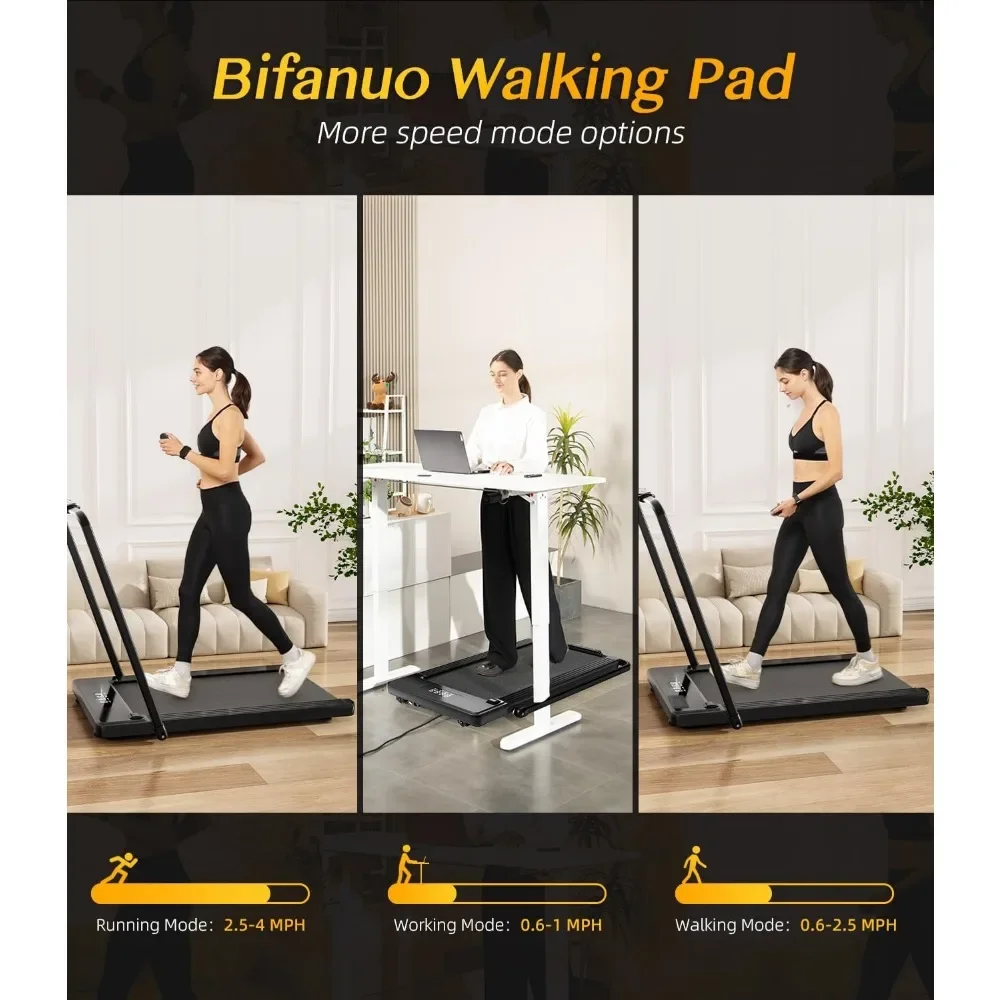 2-in-1 opvouwbare loopband onder bureauloopband om thuis te oefenen onder bureau Smart Walking Pad Fitnessapparatuur Hardloopmachine