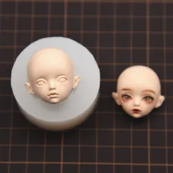 Q 버전 금형 3D 얼굴 인형, 아기 얼굴 실리콘 몰드, 클레이 헤드 스컬피 몰드, DIY 인형 수정 액세서리