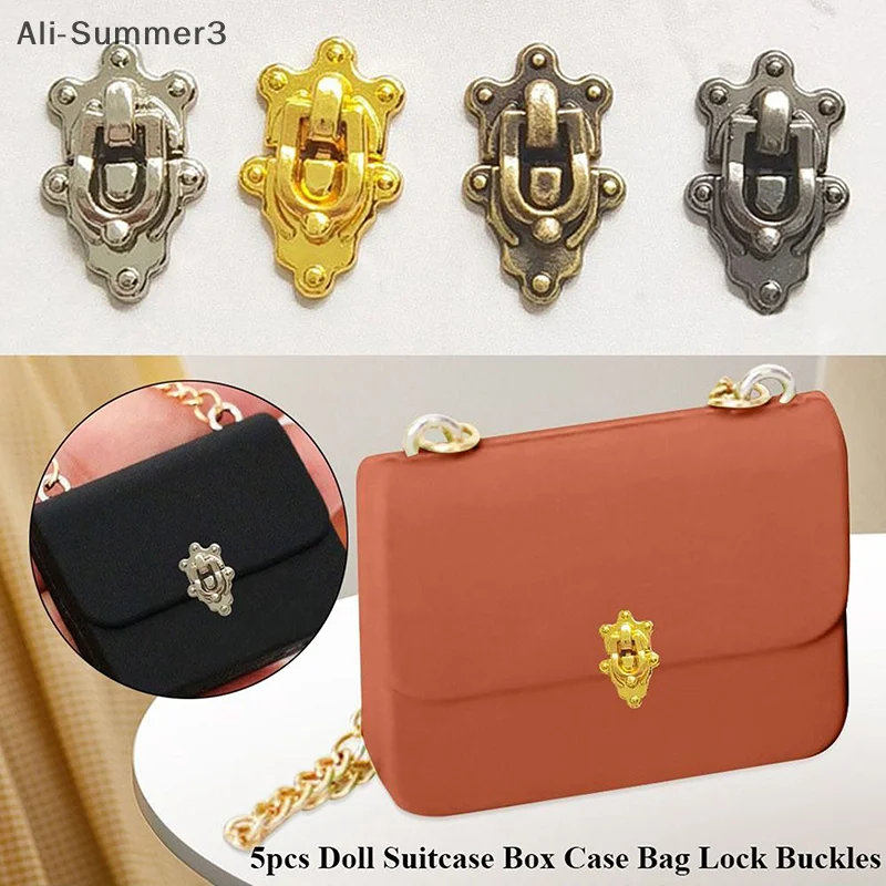 

5pcs High Quality Mini Metal Crafts Lock 4 Colors DIY Manual Luggage Trunk Lock Doll Accessories
