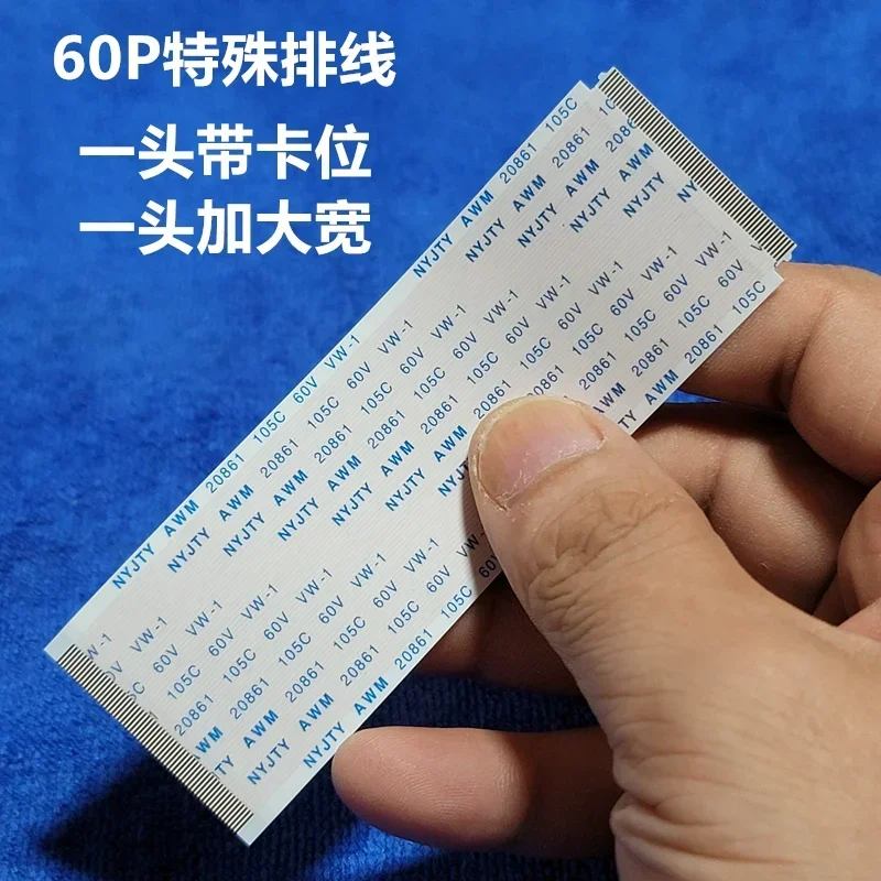 Com orelhas banhado a ouro ffc fpc cabo plano flexível awm 20706 20861 105c 60v VW-1 fio de fita tipo a 60pin/68pin 10cm-50cm 60p/68p
