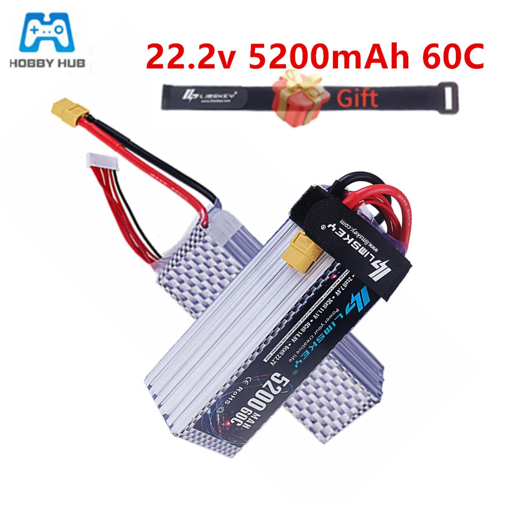 

Hobby HUB Batería 22,2 В 5200 мАч 60C Lipo аккумулятор для радиоуправляемого внедорожного гоночного автомобиля, автомобиля, самолета, квадрокоптера 6S 22,2 В аккумулятор