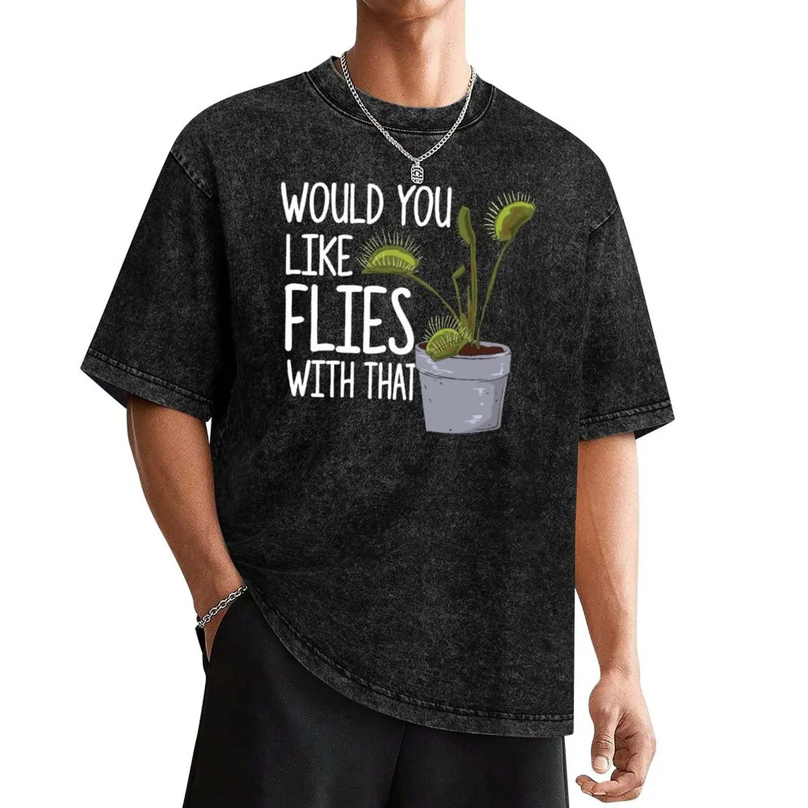 

Flies With That - Funny Venus Fly Trap T-Shirt boys whites oversized t shirt tops mens designer t shirt