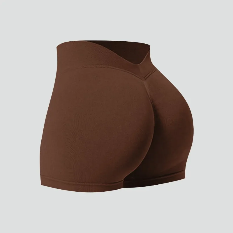 Women Summer V- Waisted Yoga Shorts Fashion and Sexy Running Fitness Leggings Gym High Waist Elastic Hip Liftting Sports Shorts