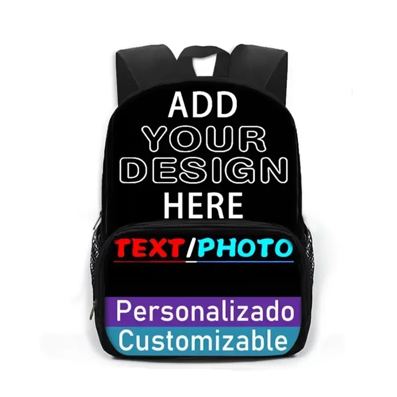 Customize Your Image Name Engrave Backpack 13 Inch DIY Schoolbags Kindergarten For Children Rucksack Fashion Book Bags Gift