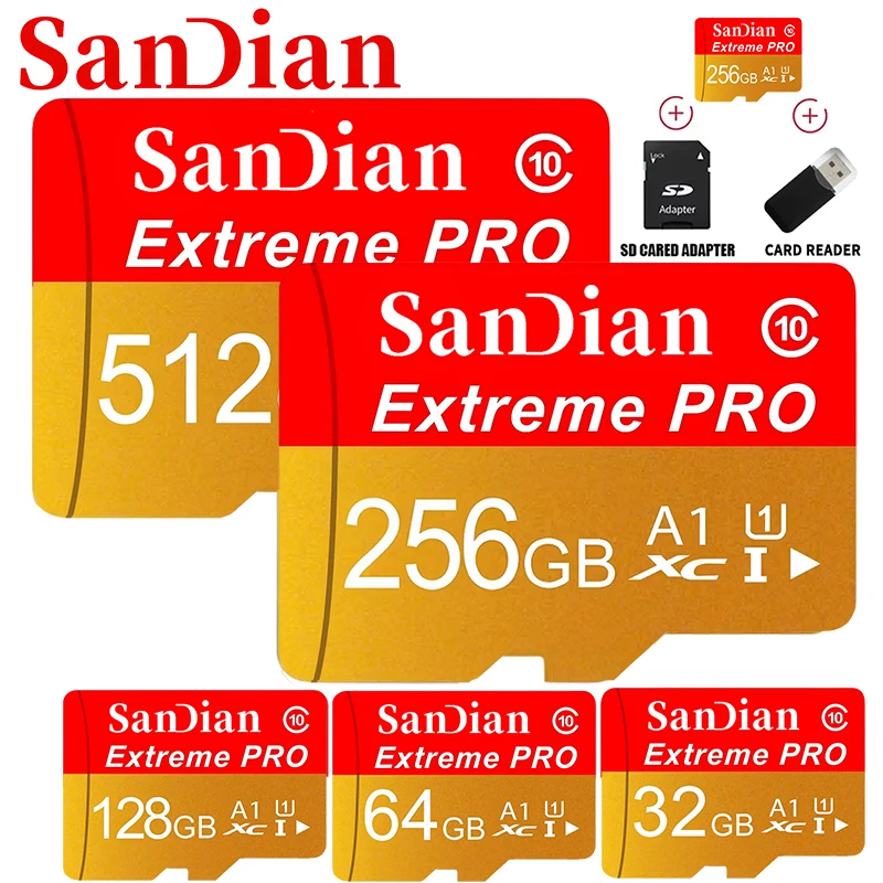 

Durable Memory Card 512GB Micro TF SD Card 256GB SD Cards 128GB TF Cards 32GB A2 UHS-I Shockproof for Phone/Laptop/GPS