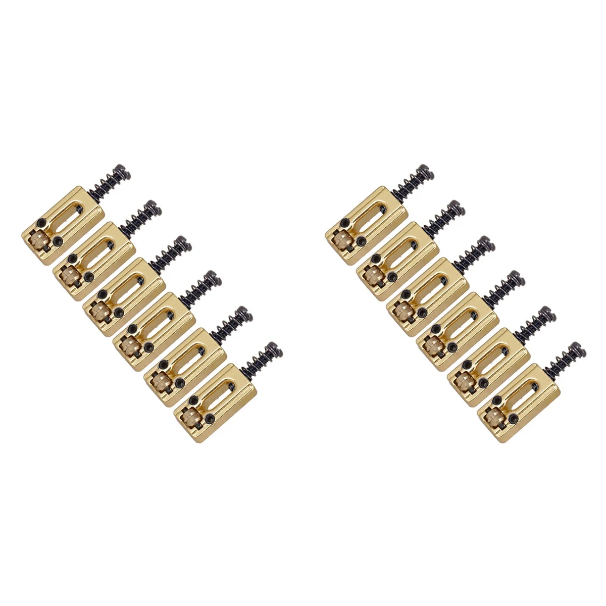 A71P 12 stuks metalen gitaarbrugzadel bal roller string tremolo brugzadels voor elektrische gitaar vervangende onderdelen, goud
