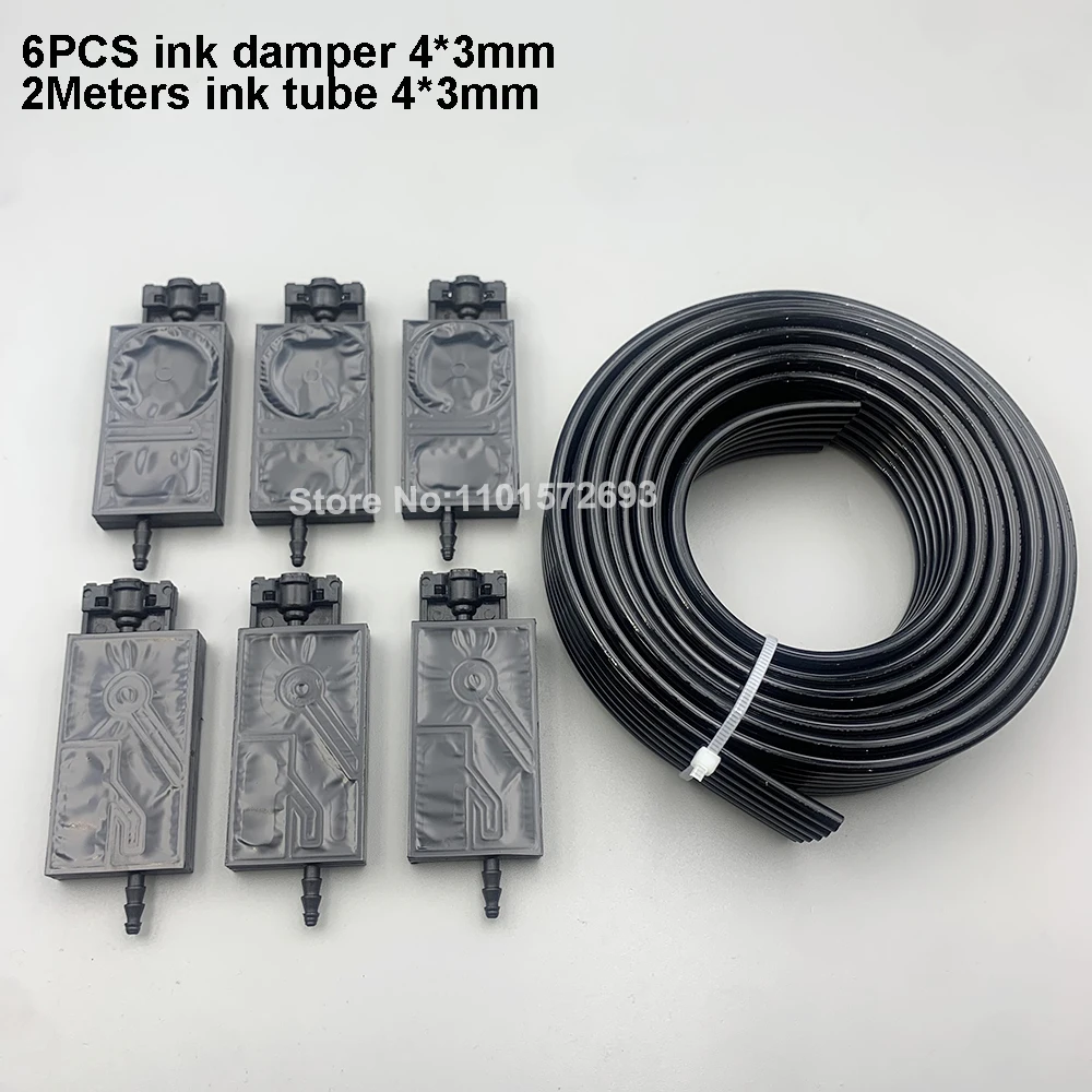 6 kolorów do Epson TX800 XP600 Rozpuszczalnik UV DTF Tłumik atramentu Zespół wywrotki z rurą atramentową 2 m Przewód rurowy Zrzutowniki Filtr Śruba Nakrętki Oring — zdjęcie produktu 6