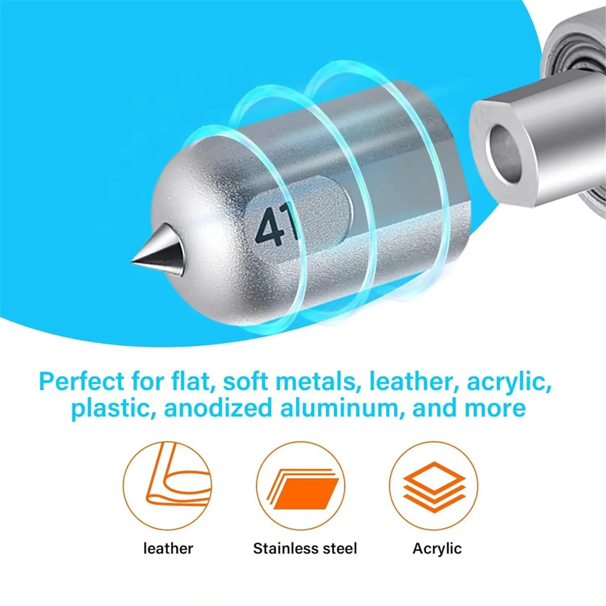 Engraving Tip for Maker 3 Cutting Machines - Premium Carbide Steel Engraving Tool for Flat, Soft Metals, Leather,Acrylic