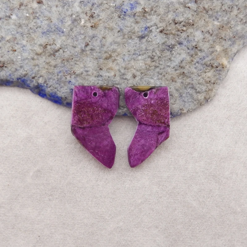 

Natural Stone Fashion Earrings For Women Handmade African Purple Stone Earrings Party Gifts DIY Jewelry 23x13x2mm 2.2g