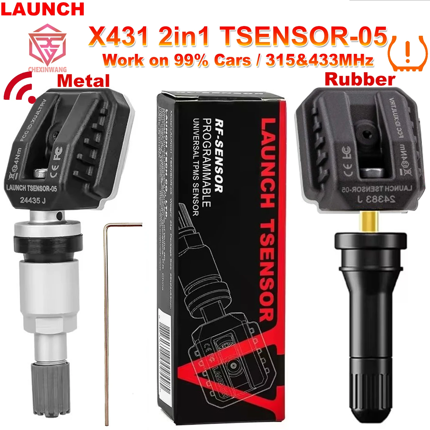 

LAUNCH X431 Sensor RF-Sensor 05 315MHz/433MHz TPMS Tire Repair Tool Scanner TSGUN Tire Pressure Sensors Upgrade of LTR-03 Sensor
