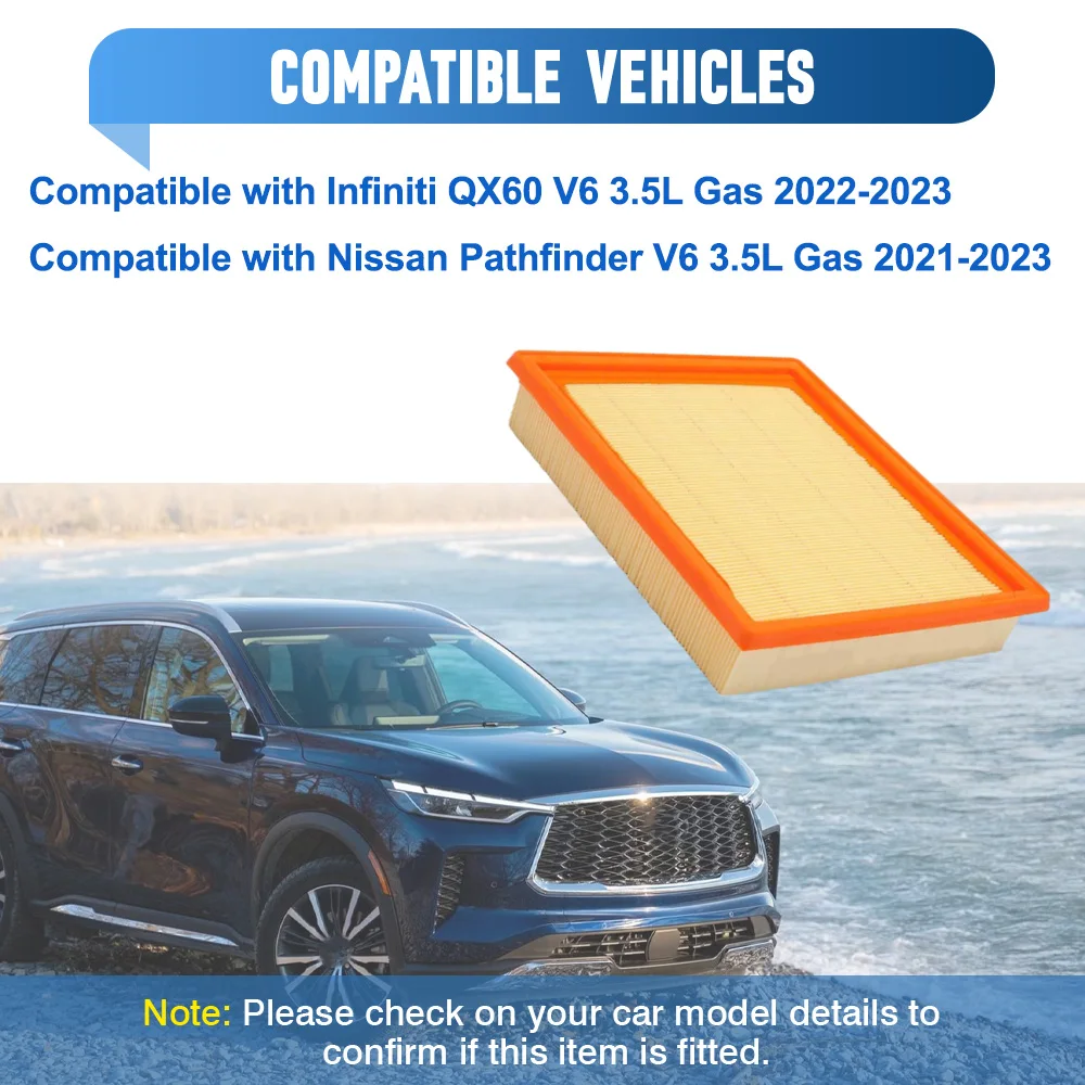 16546-6TA0A Engine Air Filter Element For Infiniti QX60 Nissan Pathfinder V6 3.5L Gas 2021 2022 2023 CA12931 PA99868 Auto Parts - Image 4
