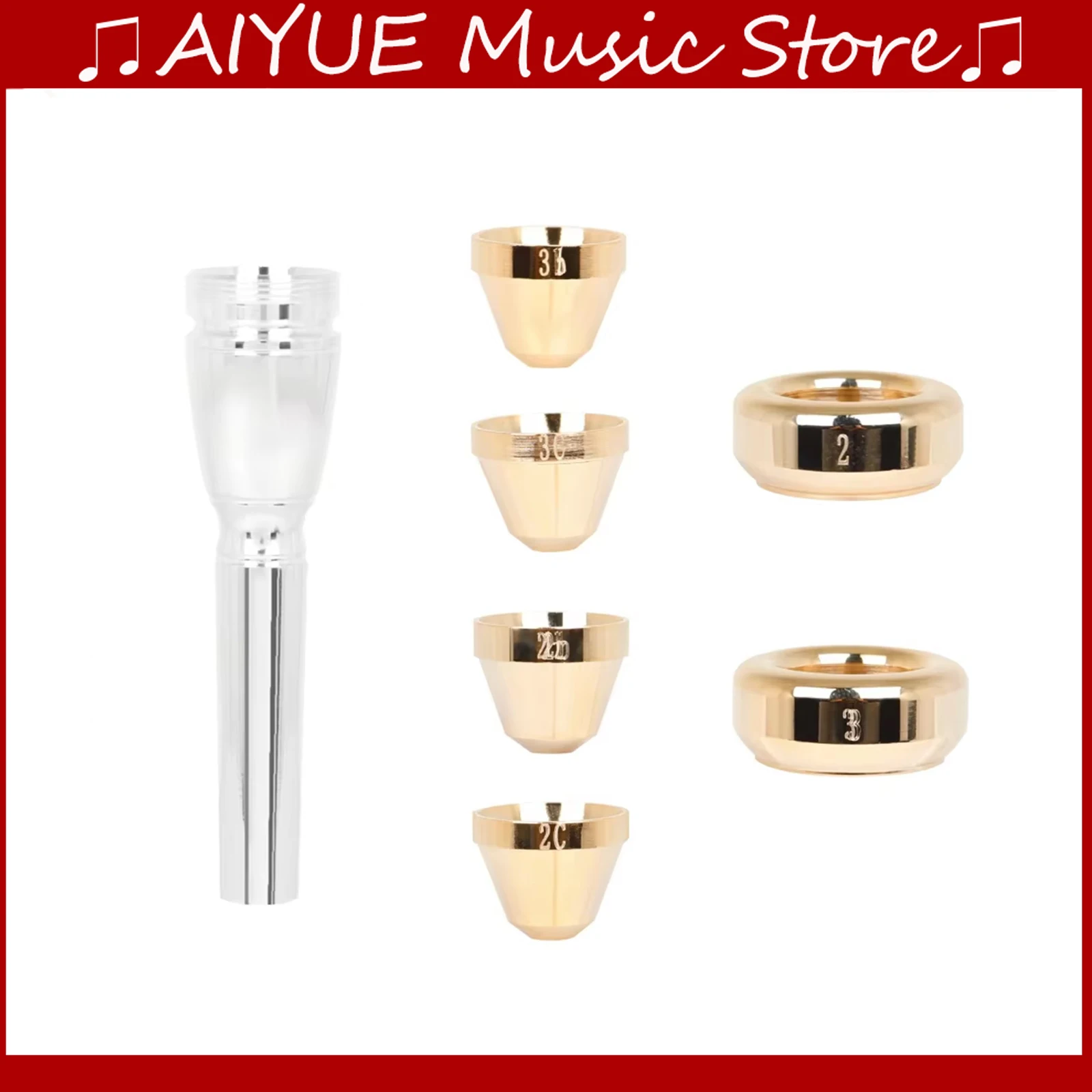 

Мундштук для трубы Meg 2C 3C 2B 3B, размер No 7, головка для баха, аксессуар для музыкальной трубы для начинающих, запасные части для духовых инструментов