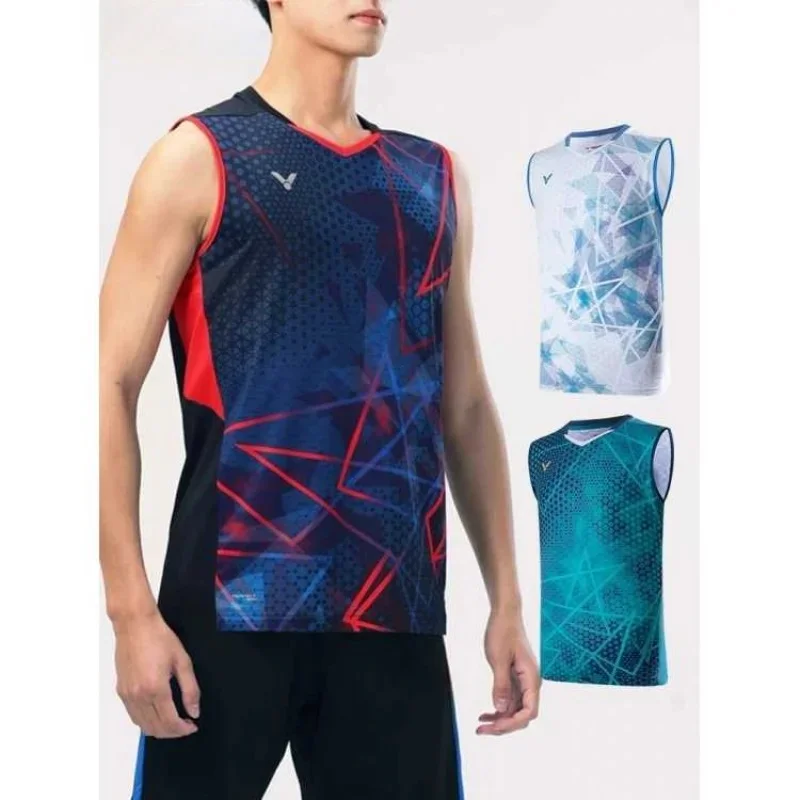 

2025 New For Victory Badminton Tennis Clothing Sports Short-sleeved T-shirt Breathable Sweat-absorbent Quick-drying Top Vest