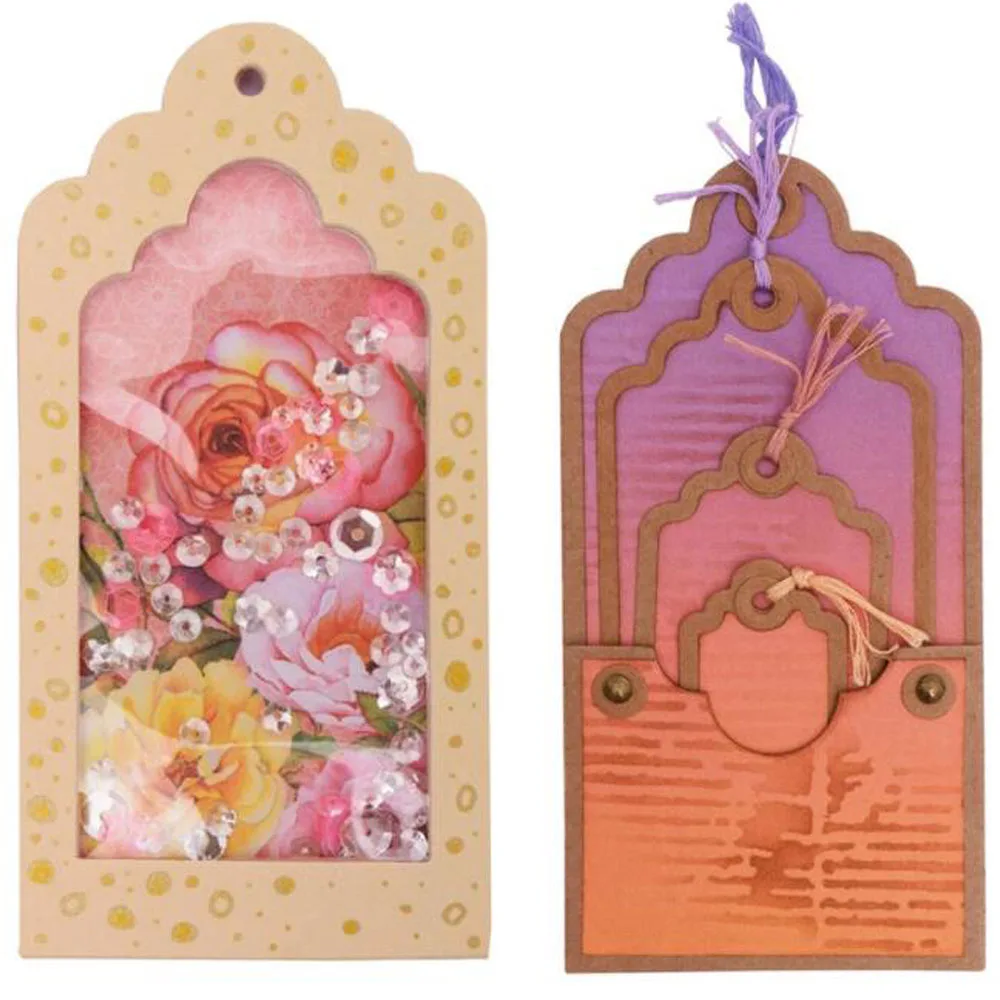 Tag etichetta multistrato fustelle in metallo stencil fai da te Scrapbooking carte di carta artigianato goffratura fustellati decorazione muore