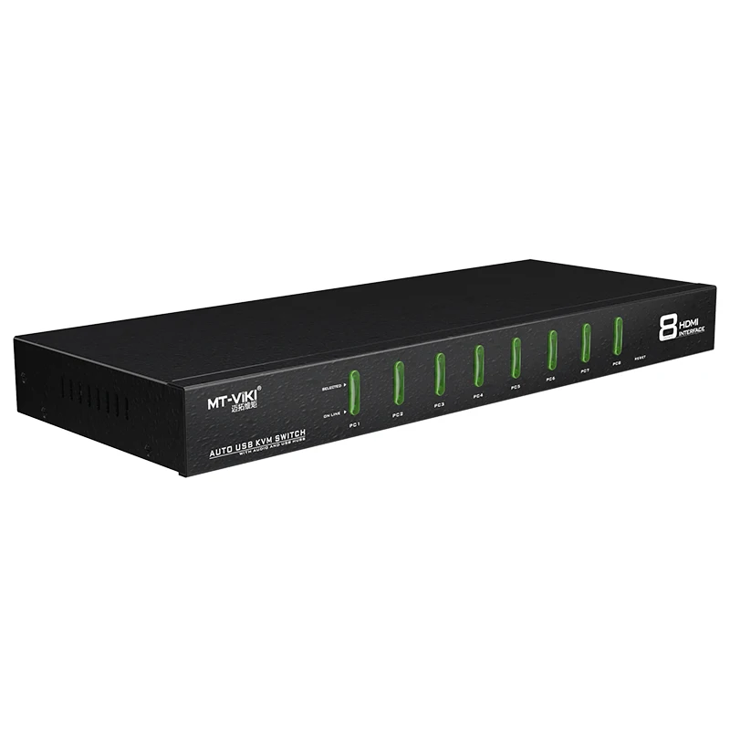 8 Port HDMI KVM Switch,   Rackmount 4K 30Hz KVM Console 8x1 USB HDMI Switcher 8 in 1 Out + 8-Pack Cables
