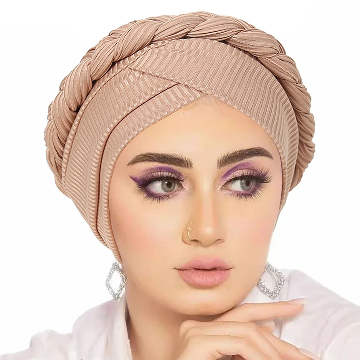 Forehead Cross Turban Indian Hat Women Chemo Cap Braids Headscarf Muslim Hijab Bonnet Beanies Hair Loss Head Wrap Turbante Mujer