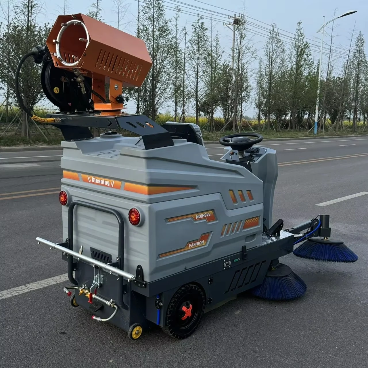 Struggling with dust and oil? One pass with our ride-on scrubber.