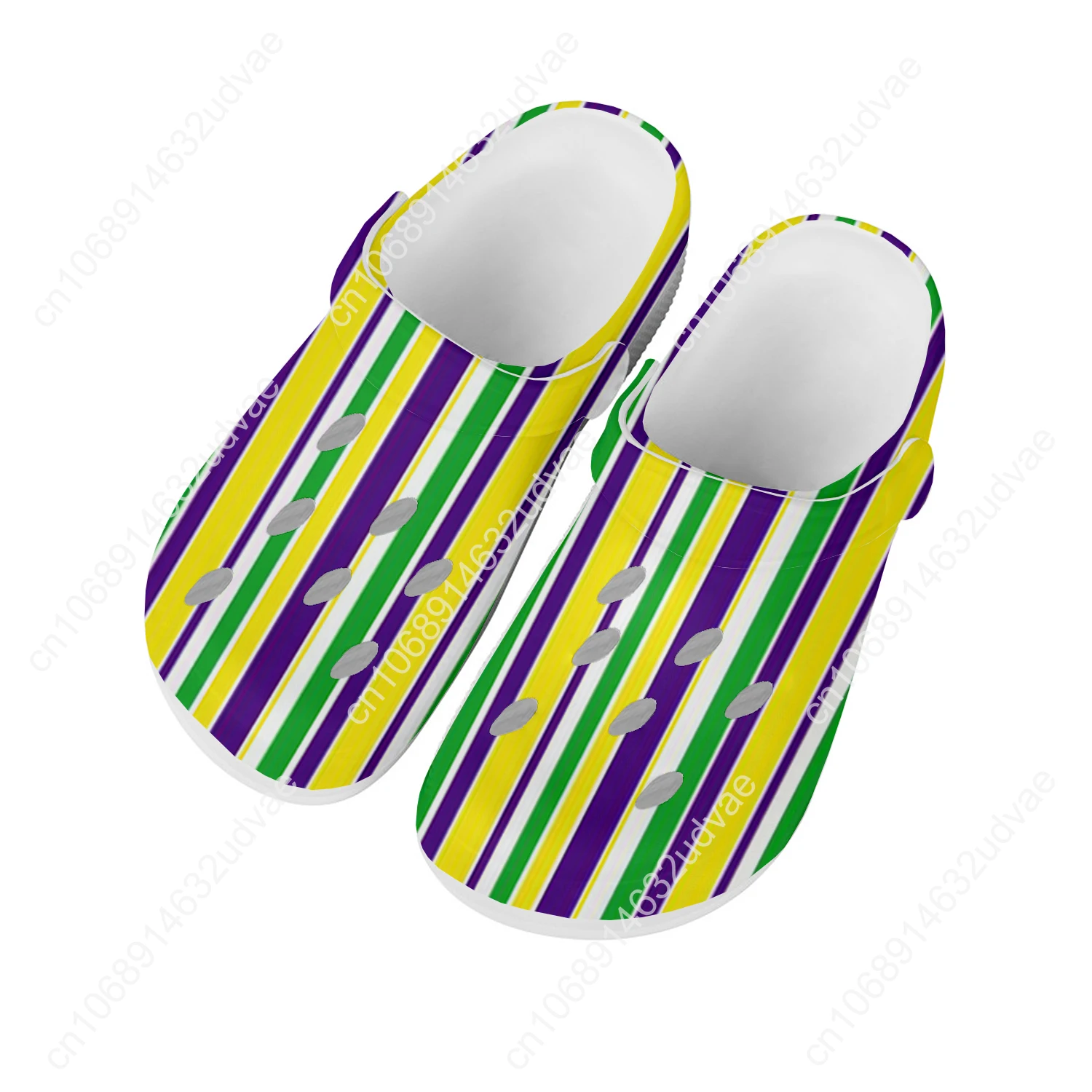 

Mardi Gras Stripe Sandals Men Women Teenager Fashion Water Shoes Garden Breathable Comfort Beach Summer Custom Slippers