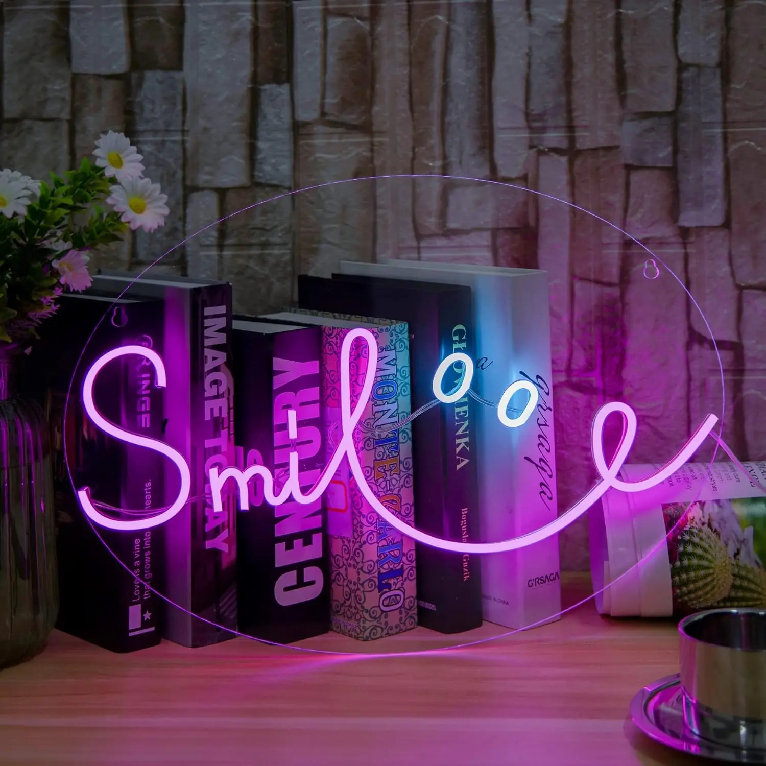 

1 Piece Smile Neon for Wall Decor, Peachy LED Neon Signs Dimmable Bedroom Living Room Dormitory Salon Birthday Holiday Party .