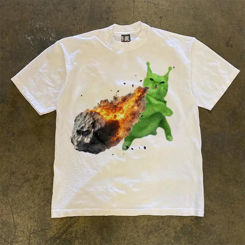 Pure Cotton Short Sleeve T-Shirt Double Thread Loose Fit Unisex Summer Breathable Fashionable Casual Cotton Tee for Couples